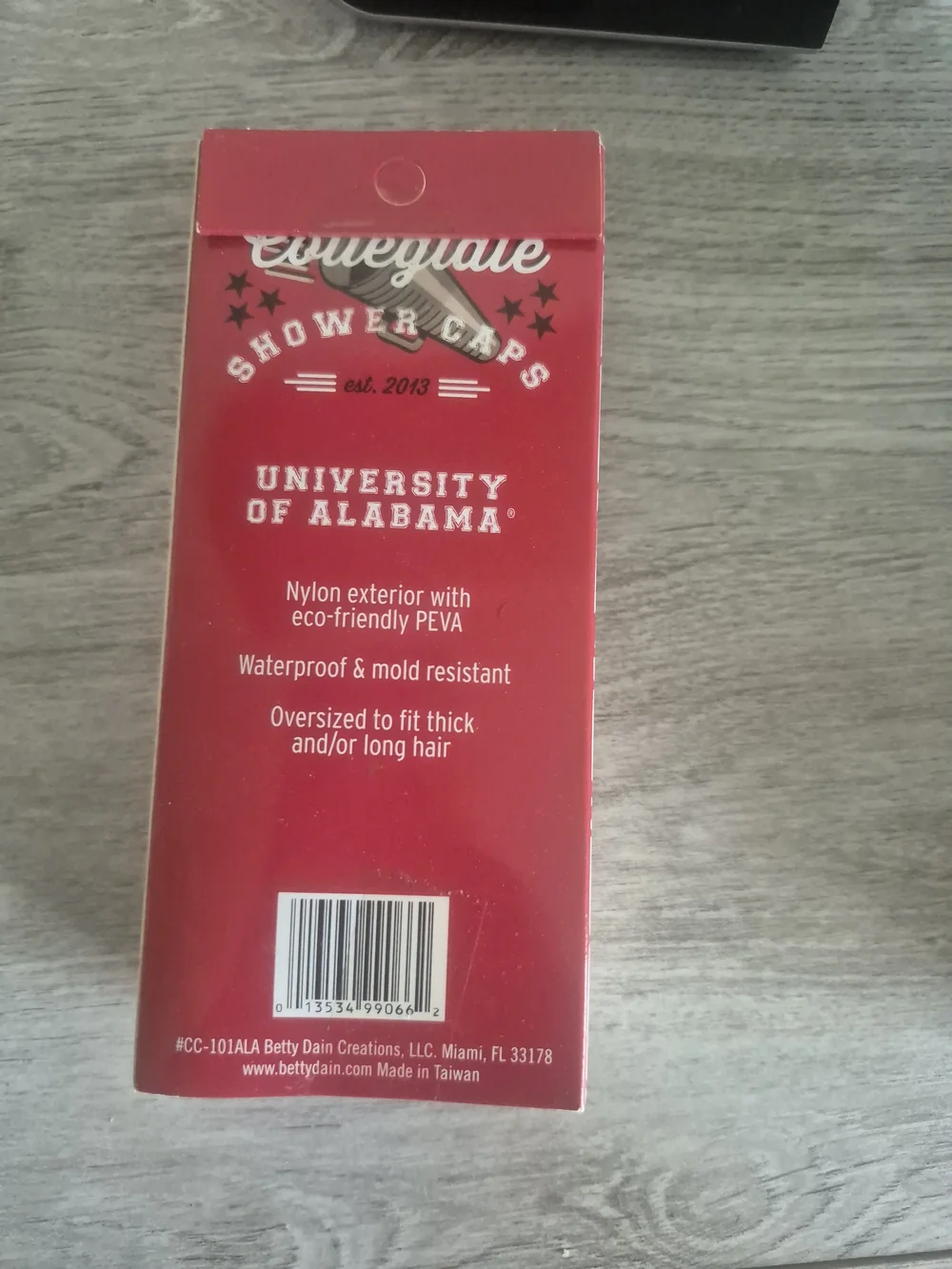University of Alabama Collegiate Shower Cap - White & Crimson